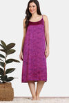 Zivame Primrose Woven Mid Length Nightdress - Dark Purple — thumbnail 2